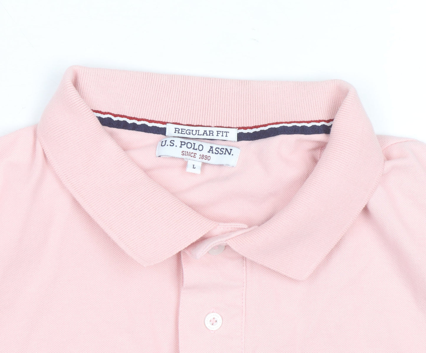 U.S. Polo Assn. Men’s Pink Regular Fit Cotton Polo Shirt L