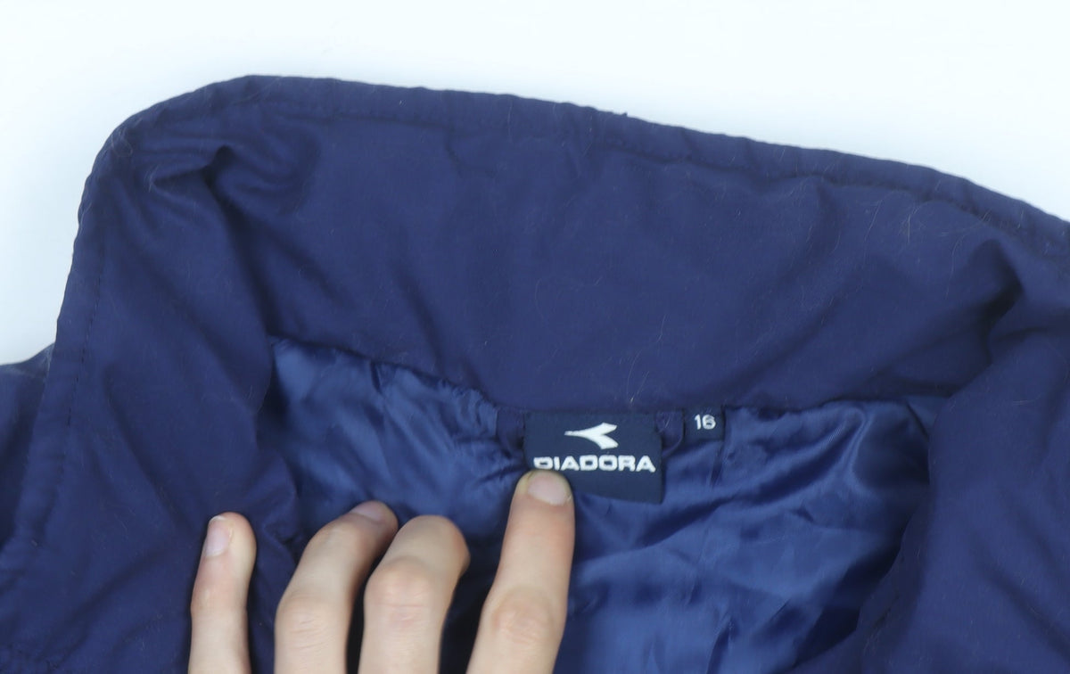 Diadora Women's Blue Puffer Jacket Size 16 Winter Casual