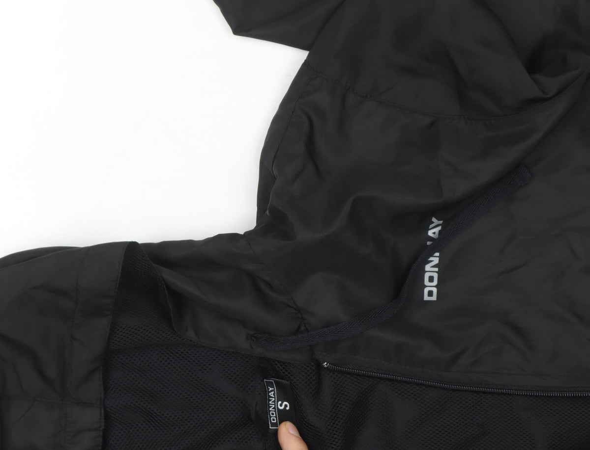 Donnay Men’s Black Hooded Windbreaker Jacket Size S