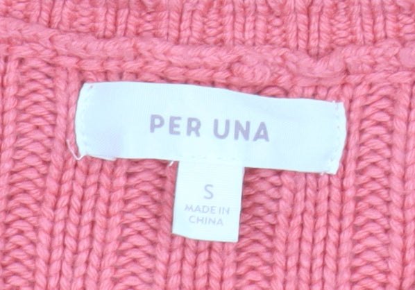 Marks & Spencer Per Una Women's Pink Cable Knit Cardigan S
