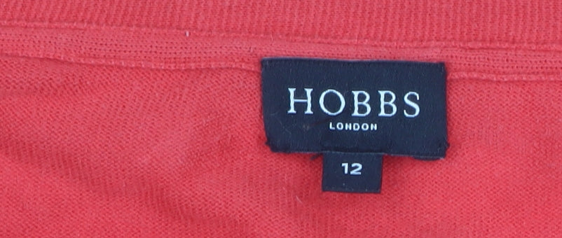 Hobbs Women Red Cotton Long Sleeve Cardigan Size 12