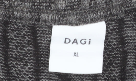 DAGi Women Grey Cable-Knit V-Neck Long Sleeve Jumper XL