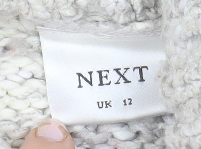Next Women's Grey Roll Neck Chunky Knit Jumper UK 12
