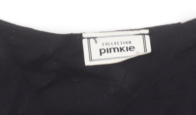 Pimkie Women’s Black Polka Dot Chiffon Tunic Blouse XS