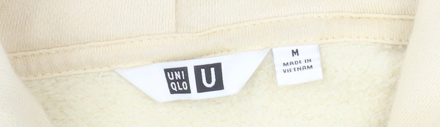 Uniqlo Men’s Beige Pullover Hoodie Fleece Lined Size M