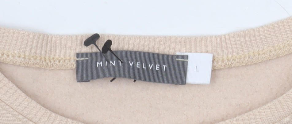 Mint Velvet Womens Beige Cream Long Sleeve Pullover Sweatshirt L