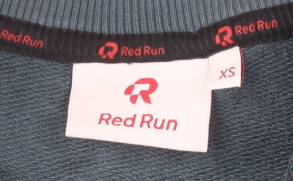 Red Run Womens Blue 1/4 Zip Sweatshirt XS Cotton Blend Casual