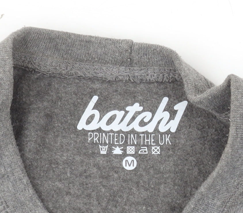 Batch1 Women's Grey Bee Happy Pullover Sweatshirt Size M