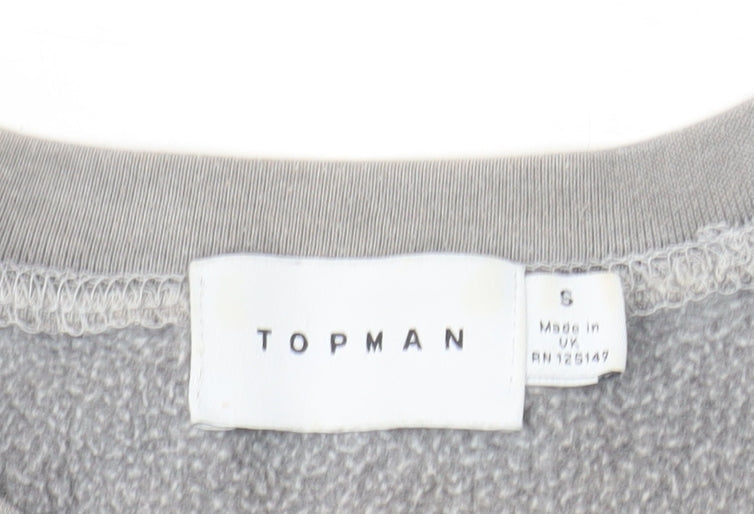 Topman Men’s Grey Zürich Graphic Pullover Sweatshirt Size S