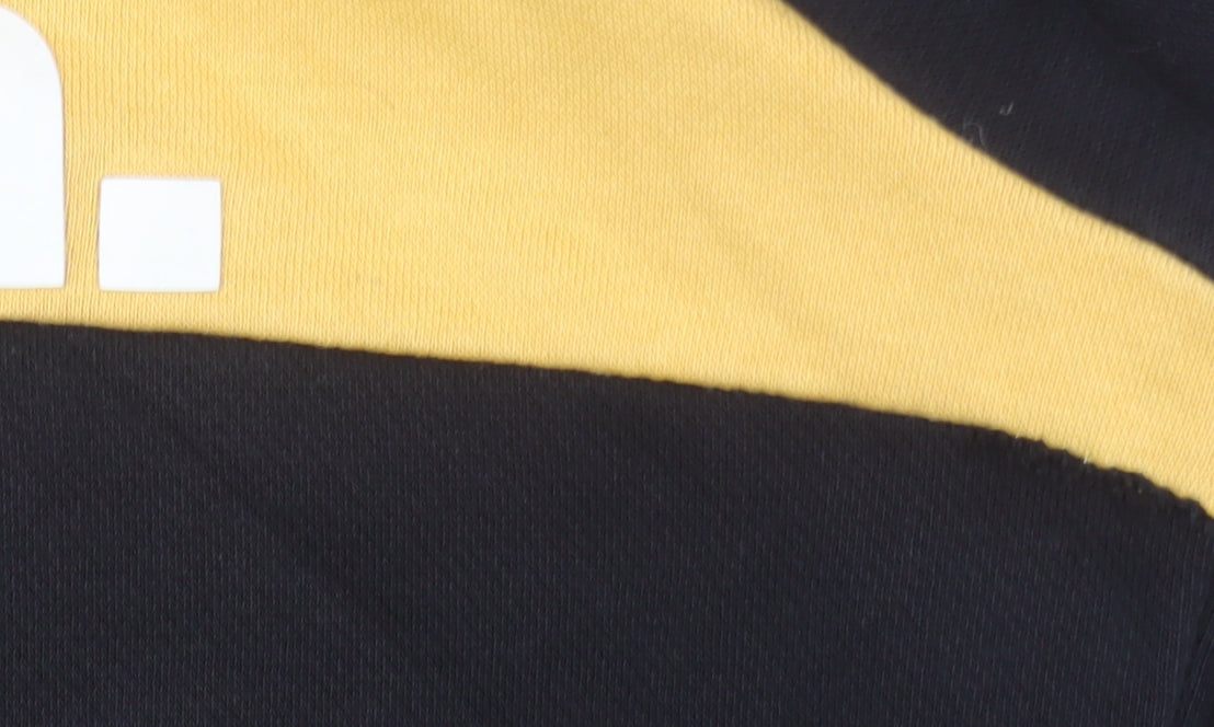 Bench Boys Black Yellow Colourblock Pullover Hoodie Age 13 Cotton Blend