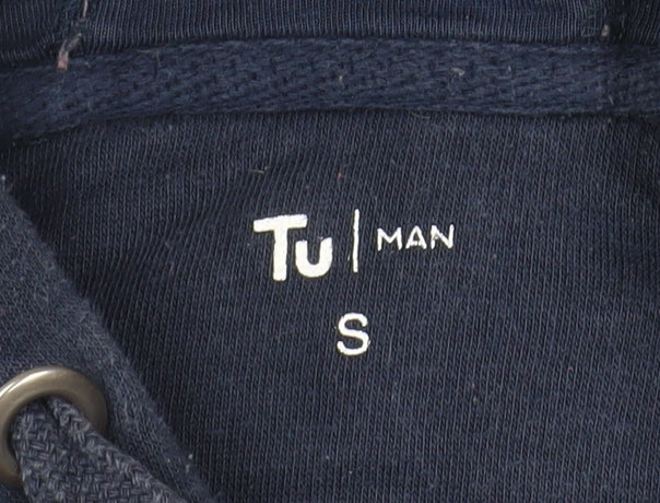 Tu Men Blue Full Zip Hoodie Size S Cotton Blend