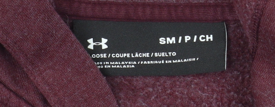 Under Armour Women Burgundy Full Zip Hoodie Size S Relaxed Fit