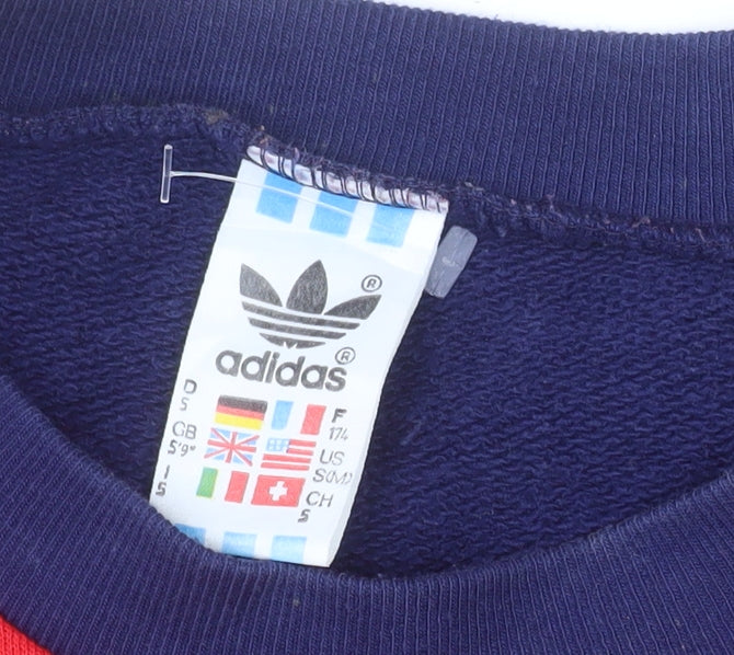 Adidas Mens Multicoloured Retro Logo Pullover Sweatshirt Size S