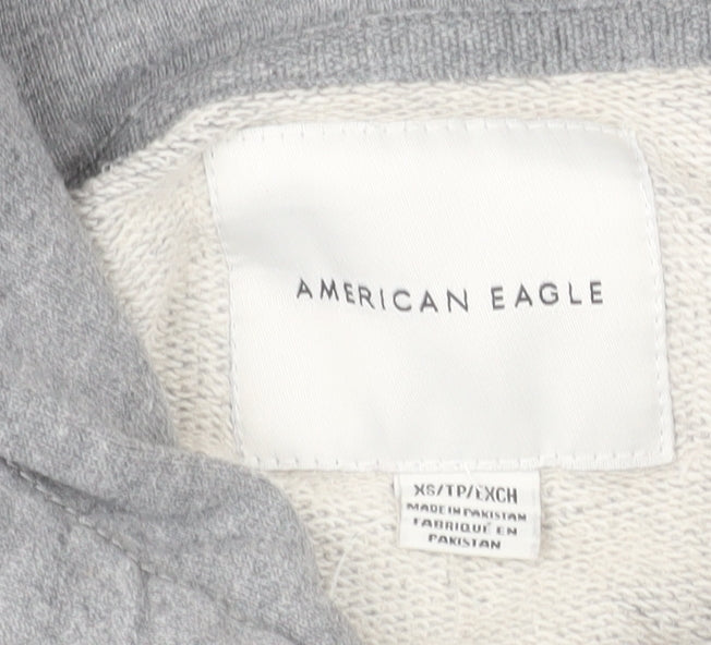 American Eagle Women Grey XS Pullover Hoodie 100% Cotton Casual