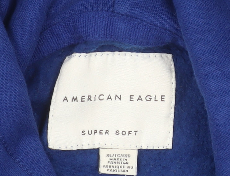 American Eagle Men's Blue XL Pullover Hoodie Super Soft Fleece