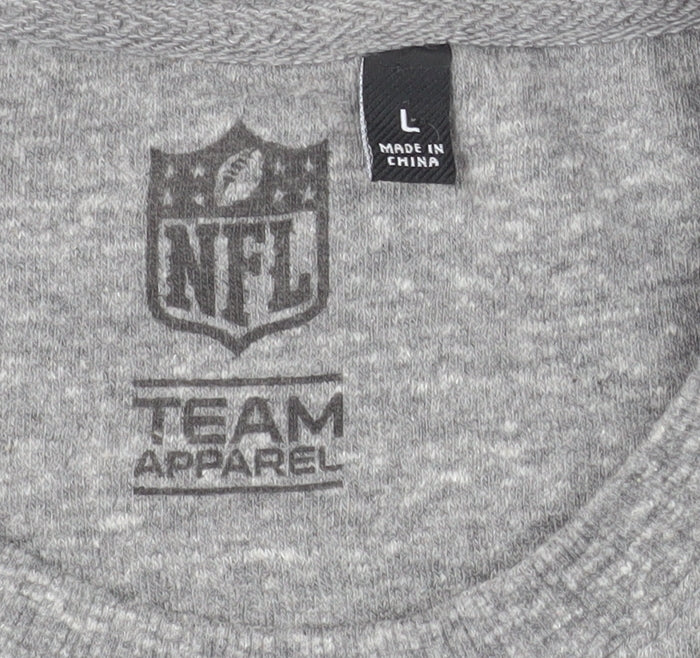 NFL Team Apparel Men’s Grey Patriots Pullover Sweatshirt Size L