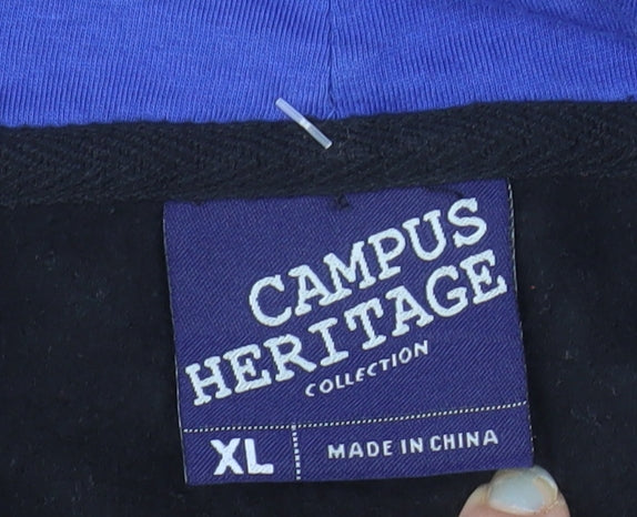 Campus Heritage Mens Black XL Full Zip Kansas Hoodie