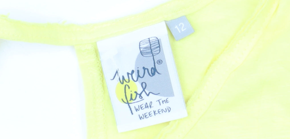 Weird Fish Women's Yellow Cotton Sleeveless Tank Top Size 12