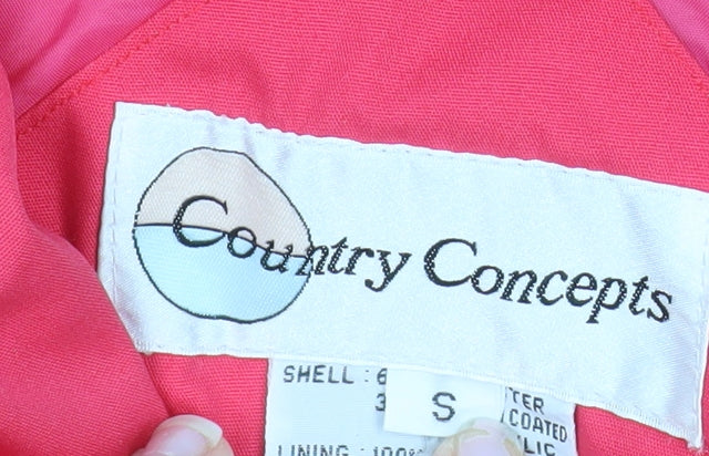 Country Concepts Men's Red Bomber Jacket Size S Full Zip Lined