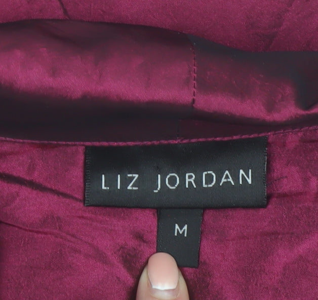 Liz Jordan Women's Red Satin Tailored Blazer Jacket M