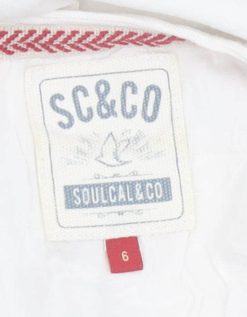SoulCal Women's White Cotton Cropped T-Shirt Size 6