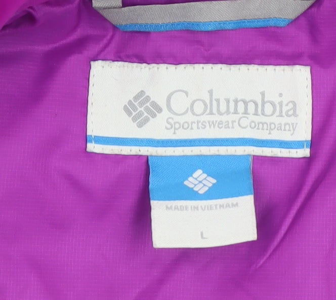 Columbia Womens Purple L Puffer Jacket Insulated Lightweight Outdoor Coat