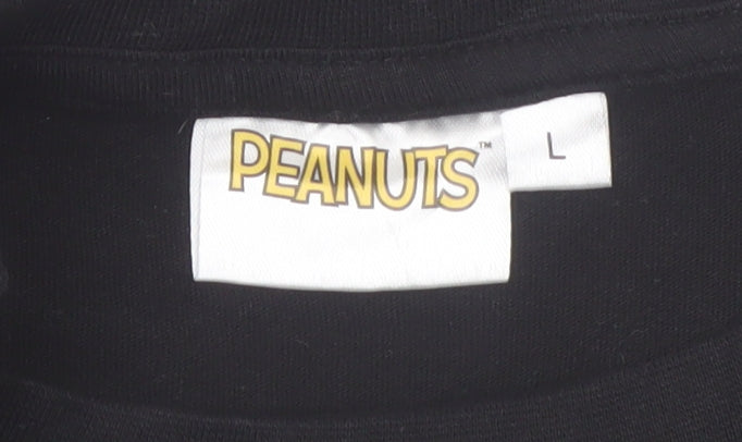 Peanuts Men's Black Snoopy Virtual Reality Graphic T-Shirt L