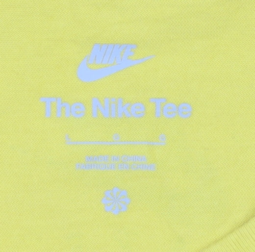 Nike Men's Yellow Graphic Air Regular Fit Cotton T-Shirt L