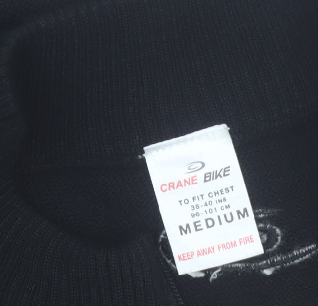 Crane Bike Men's Black Medium Half Zip Cycling Jumper