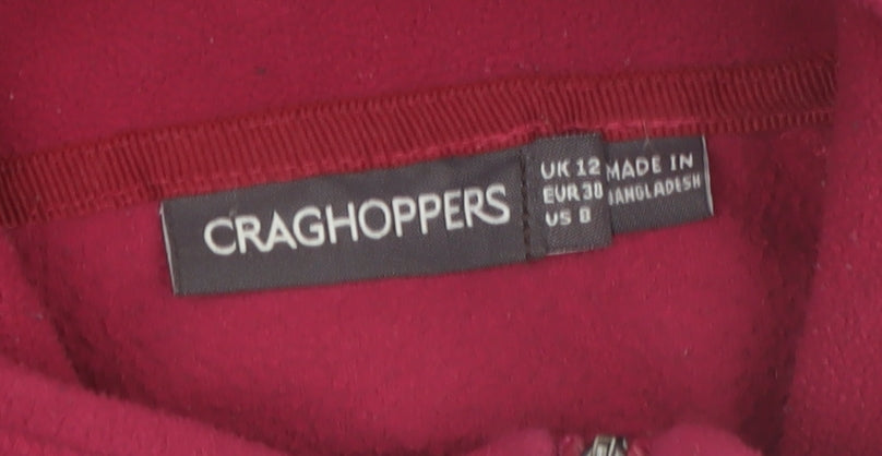 Craghoppers Women's Red Fleece 1/2 Zip Pullover Sweatshirt UK 12
