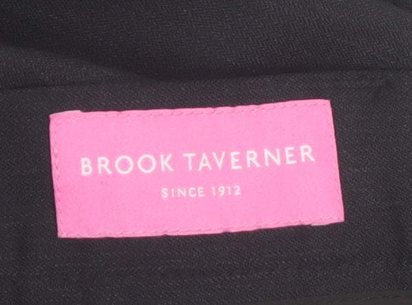 Brook Taverner Womens Black Wool Blend Dress Pants Size 16R