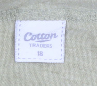 Cotton Traders Women's Beige Jersey Open Front Coatigan Size 18