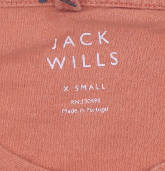 Jack Wills Mens Orange XS Slim Fit Cotton Crew Neck T-Shirt