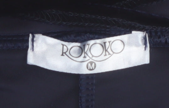 Rokoko Women's Navy Velvet Wide-Leg Jumpsuit Size M