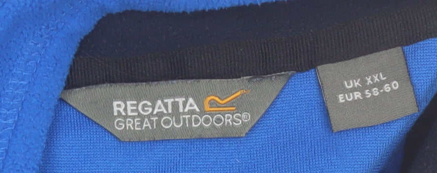 Regatta Mens Blue 1/4 Zip Fleece Sweatshirt 2XL Outdoor Pullover