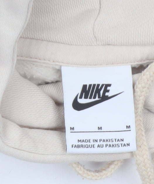 Nike Men’s Beige Pullover Hoodie M Regular Fit Fleece Hooded Sweatshirt