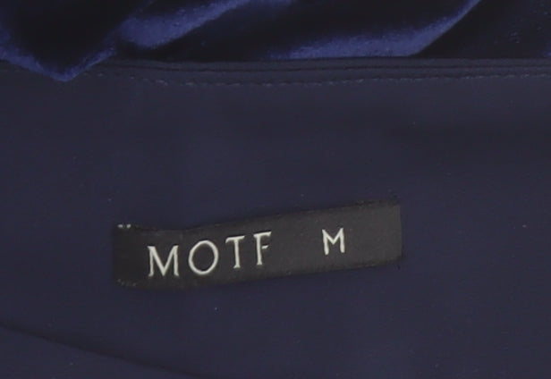 MOTF Women's Blue Velvet Stretch Trousers Size M Regular Fit