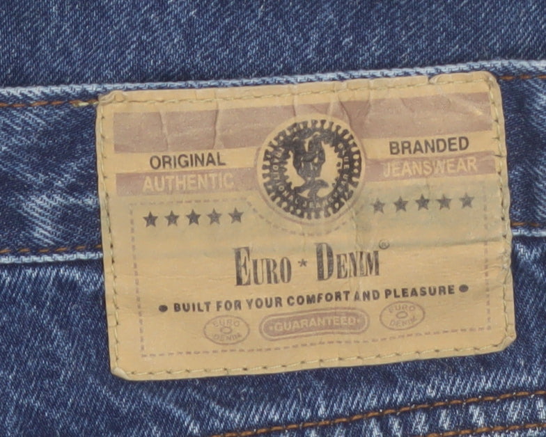 Euro Denim Women's Blue Straight Leg 36 Mid Rise Jeans