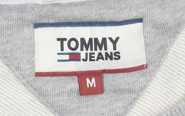 Tommy Jeans Men's Grey Logo Sweatshirt M Pullover Crew Neck