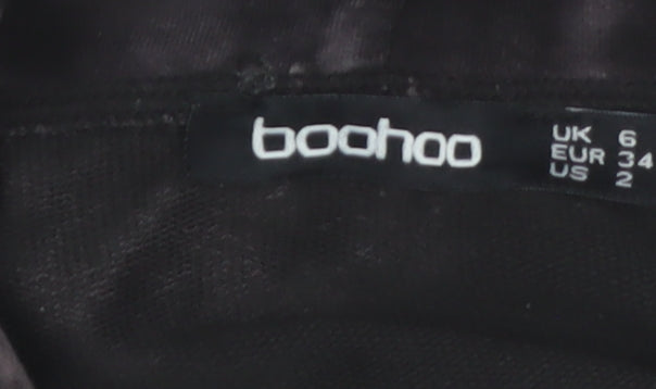 Boohoo Womens Black Tie-Dye Pullover Hoodie UK 6 Cotton Blend