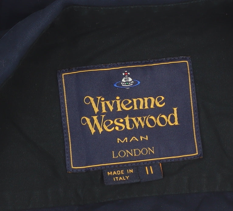 Vivienne Westwood Men Blue Cotton Long Sleeve Button-Up Shirt L