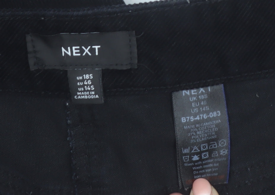 Next Women’s Black Corduroy Straight Leg Trousers Size 18 Slim