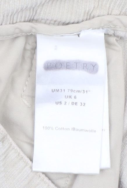 Poetry Women’s Beige Corduroy Chino Trousers UK 6 Regular Fit
