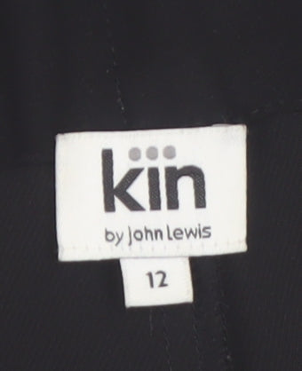 Kin by John Lewis Women's Black Size 12 Pleated Straight Trousers