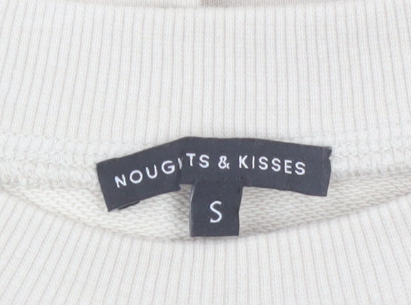 Noughts & Kisses Women’s Beige T-Shirt Dress S Long Sleeve Casual