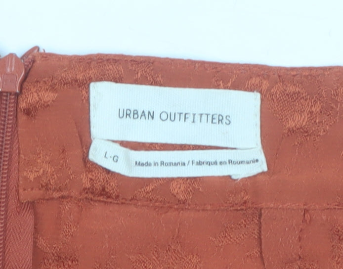 Urban Outfitters Womens Brown Wrap Ruffle Short Skirt L Viscose
