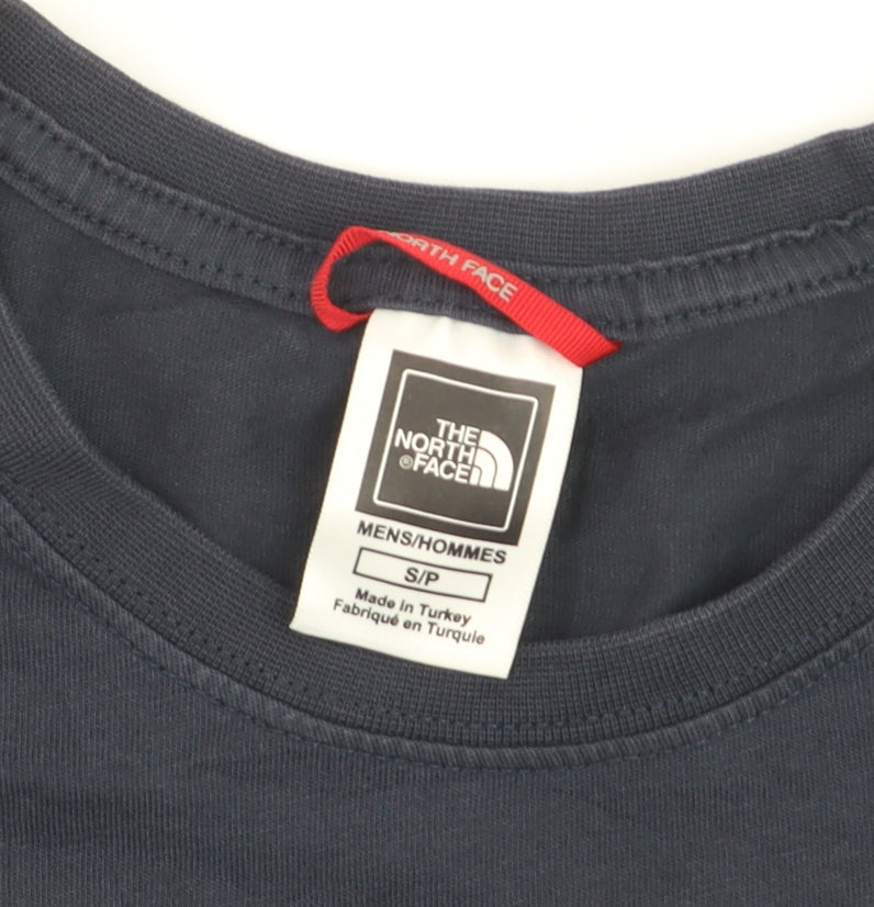 The North Face Men's Blue Small Graphic Cotton T-Shirt