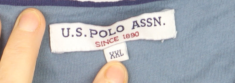 U.S. Polo Assn. Men's Blue XXL Crew Neck Cotton T-Shirt Short Sleeve