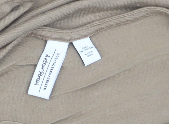 & Other Stories Women's Beige Cowl Neck Long Sleeve Jersey Blouse Size 10