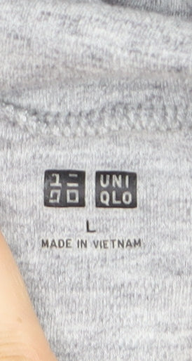 Uniqlo Women Grey Roll Neck Long Sleeve Jersey Jumper Size L